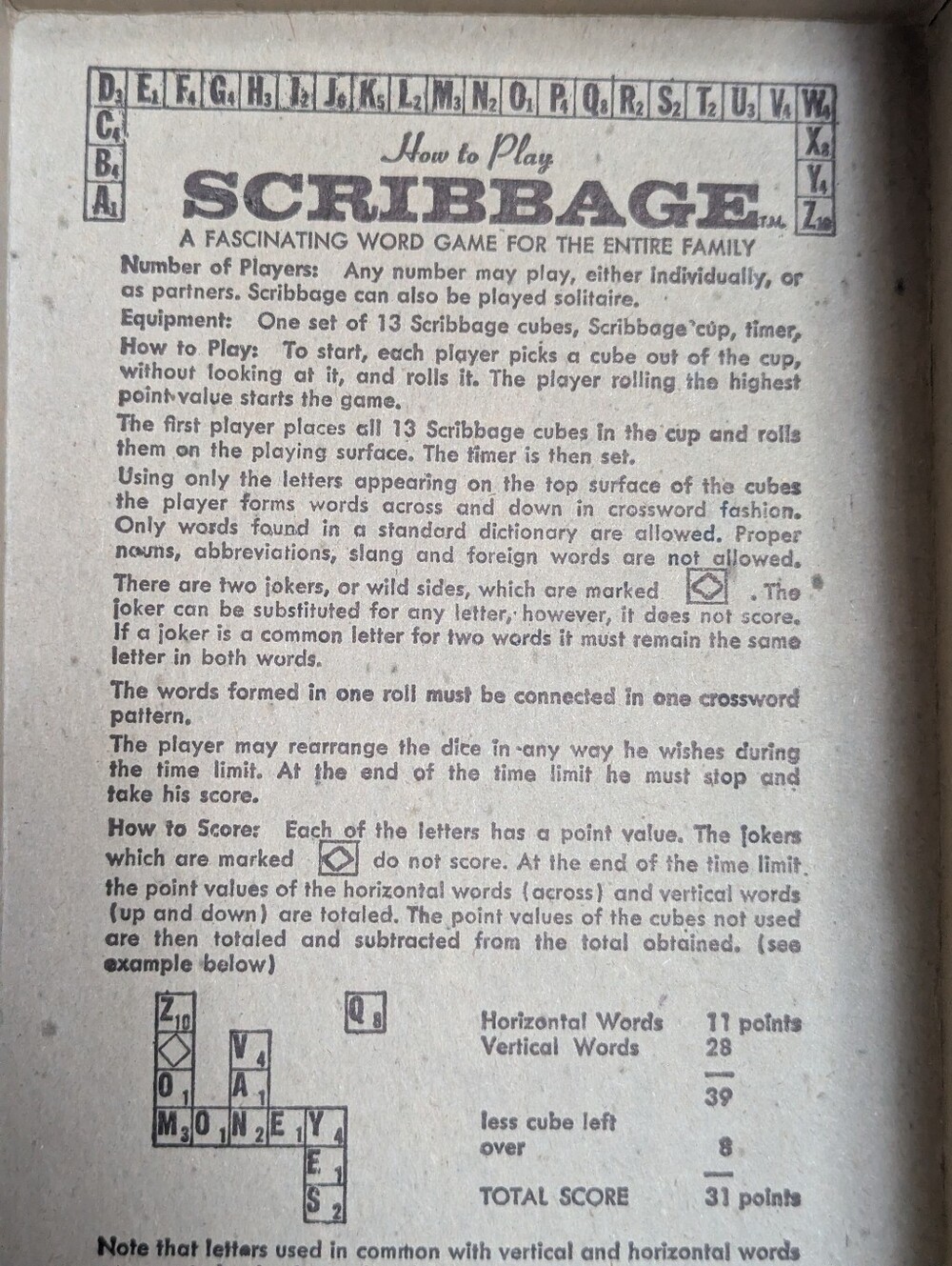 Scribbage Dice Game, 1968 Version, MCM Appeal - Picture 10 of 12